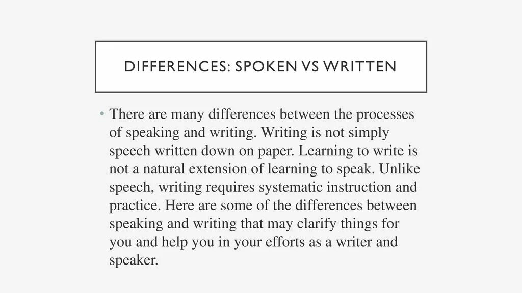 Spoken and written language. Differences between spoken and written discourse. Spoken language written language. Similarities and differences speaking.