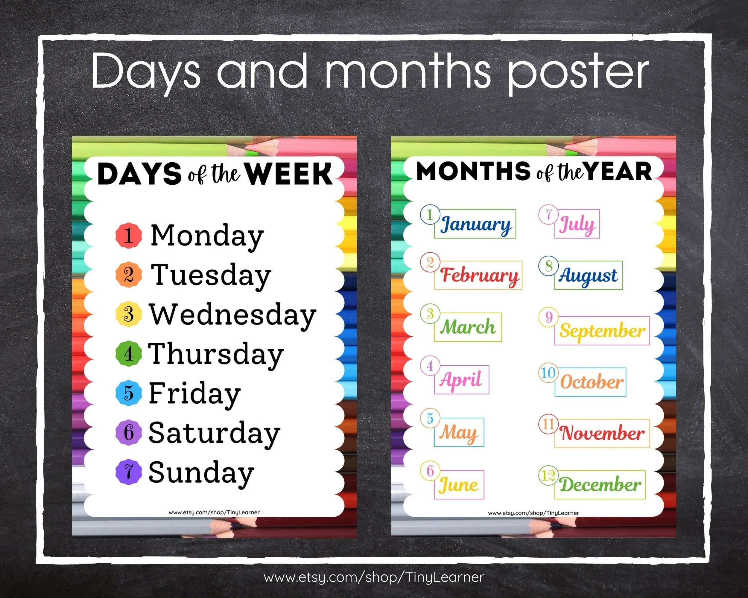 5 months in days. Days of the week плакат. months poster. days and months. days months seasons.
