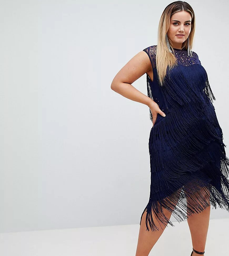 Asos плюс сайз. Платье с висюльками. Платье с бахромой большого размера. Платье с бахромой. Платье с бахромой для полных женщин.