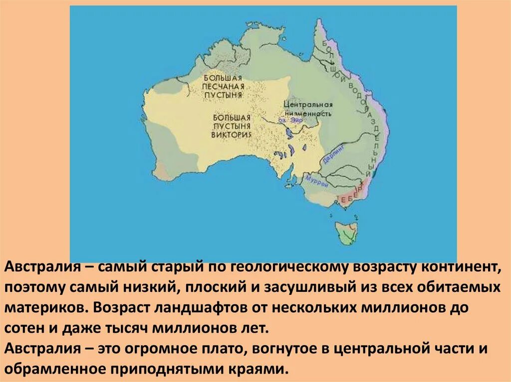 На каком материке крупнейшая пустыня. Австралия самый плоский материк. Пустыни на материке Австралия. Австралия самый низкий и плоский материк. Австралия презентация.