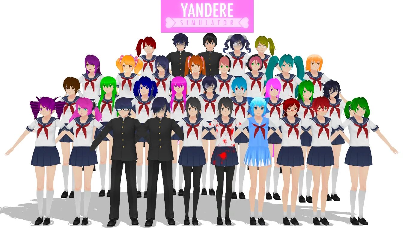 Включи yandere simulator. Яндере симулятор персонажи 2020. Яндере симулятор ученики. Яндере симулятор модели персонажей. Яндере симулятор Главная героиня.