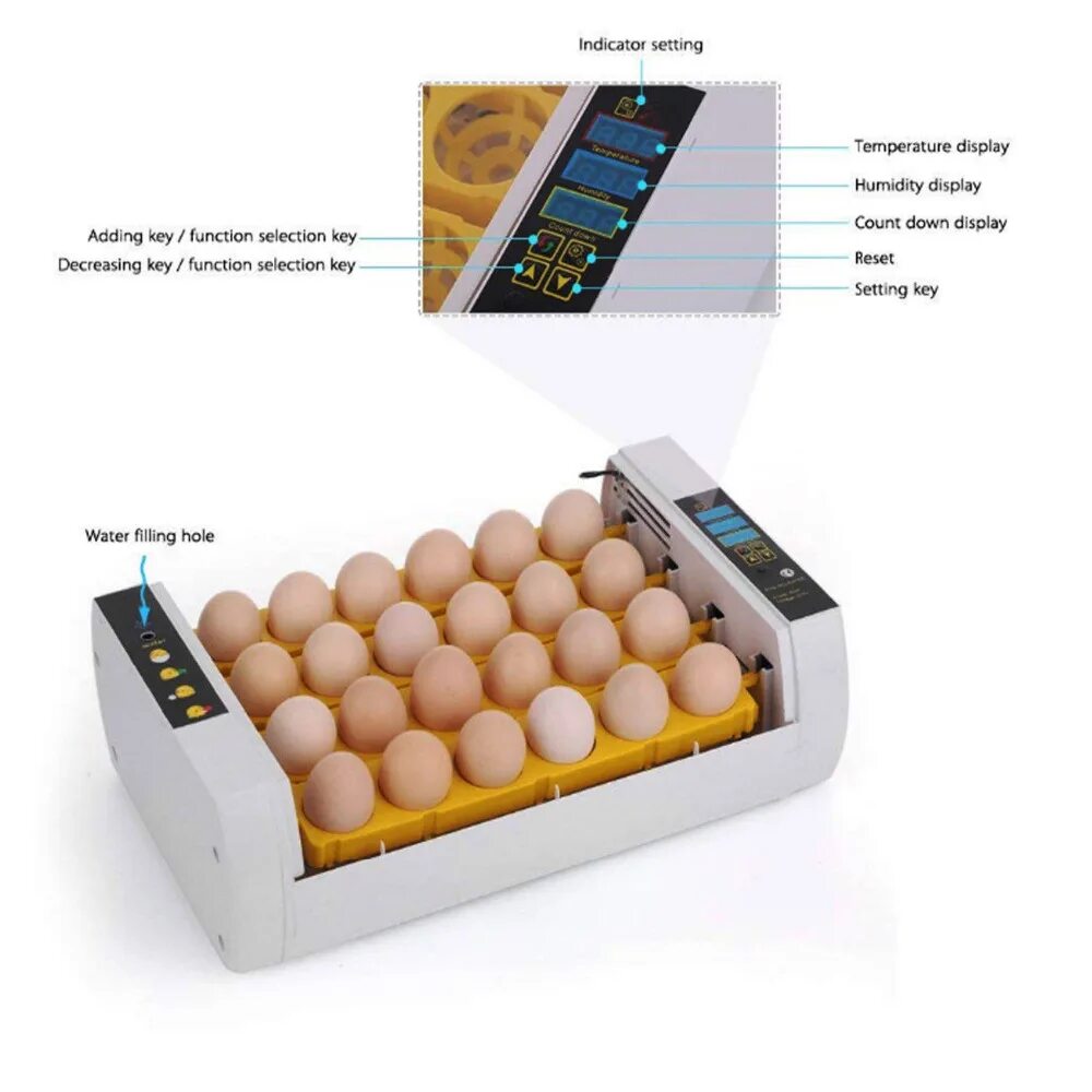 Купить инкубатор для яиц кур. Инкубатор Egg incubator HHD YZ-24a. Инкубатор автоматический на 24 яйца HHD. Инкубатор Full Automatic Intelligent. Автоматический инкубатор яиц Chicken Hatcher.