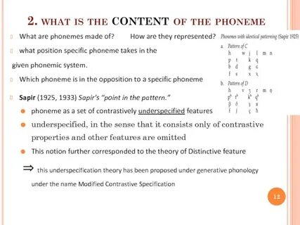 Features of the phoneme