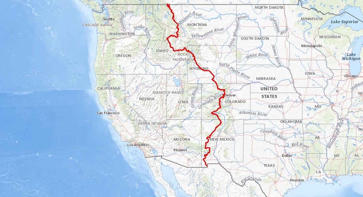 Туристические маршруты америки. Скалистые горы на карте. Туристический маршрут по США. Проект туристического маршрута по Северной Америке. Скалистые горы континентальный водораздел.