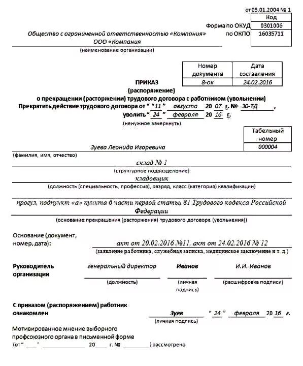 Приказ об увольнении образец заполнения 2022. Приказ об увольнении с должности по собственному желанию. Как заполнить приказ об увольнении по собственному желанию образец. Приказ об увольнении образец заполненный.