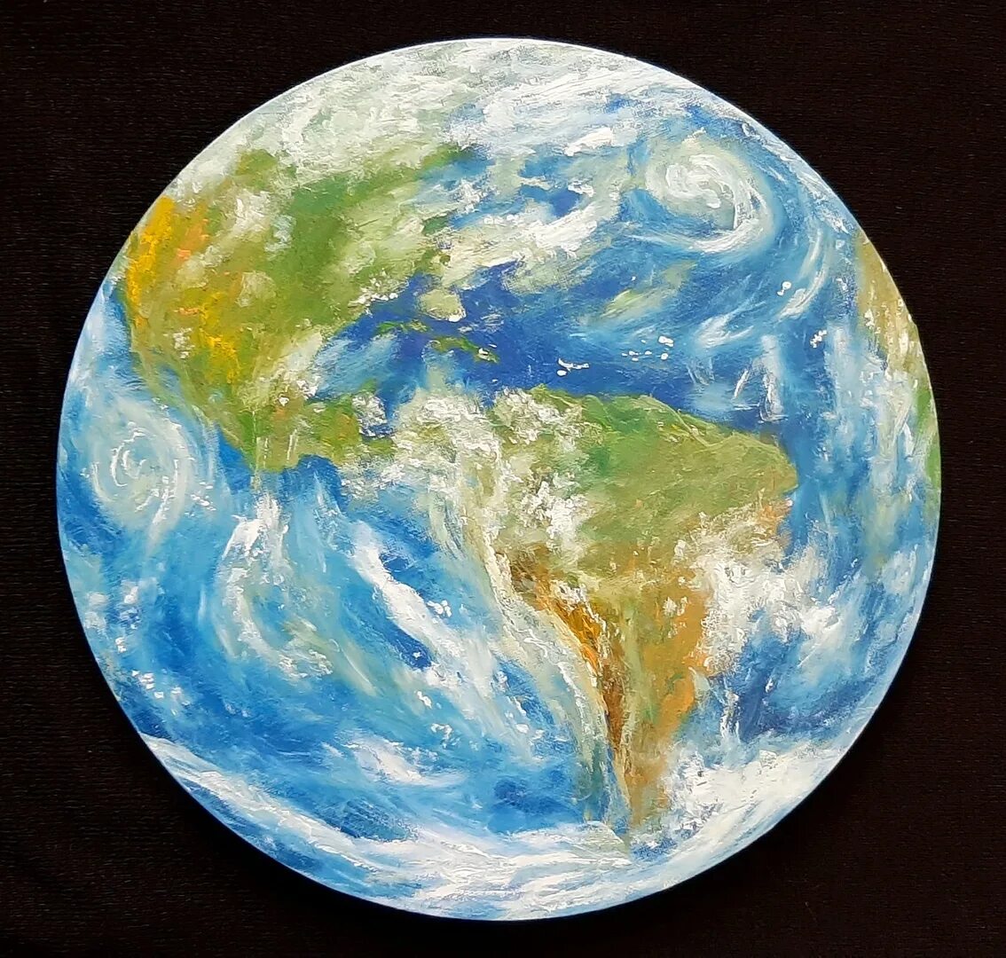 Земля из космоса живопись. Земля красками. Земля картины художников. Картина планеты.