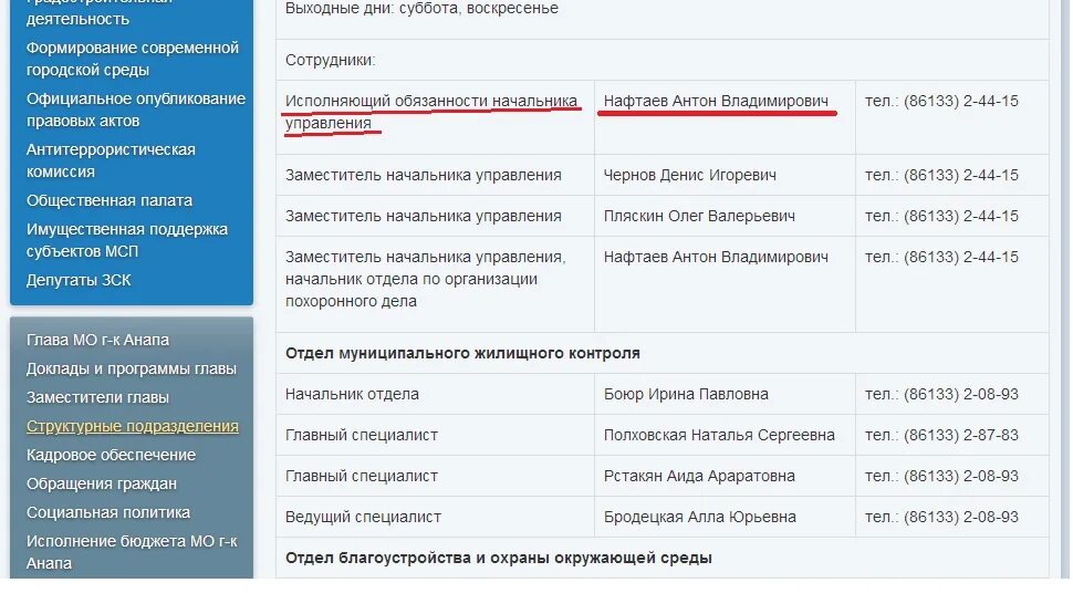 Пенсионный фонд анапа телефон. Начальник ЖКХ Анапа. Управление ЖКХ Анапа.