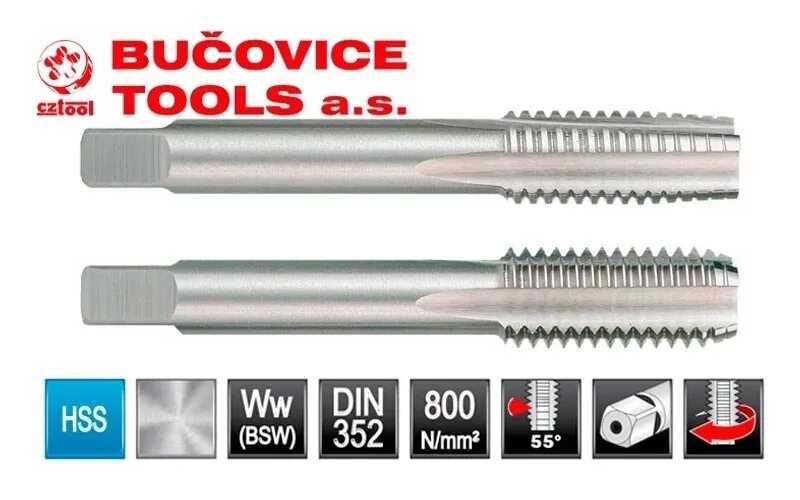 Bucovice tools. Метчик BSW 5 32. Метчик дюймовый UNC 1"Х 8 осн. (К-Т 2шт) 2b HSS din352/2 Bucovice(Cztool) 145100-2 *. Метчик ручной din 352 Bucovice м 6 шаг 1 (144060). Метчик 3/8 24 UNF.