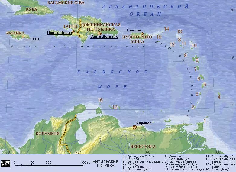 Острова и архипелаги северной америки. Малые Антильские острова географическая карта. Большие и малые Антильские острова на карте. Архипелаг большие Антильские острова на карте. Большие и малые Антильские острова на карте Южной Америки.