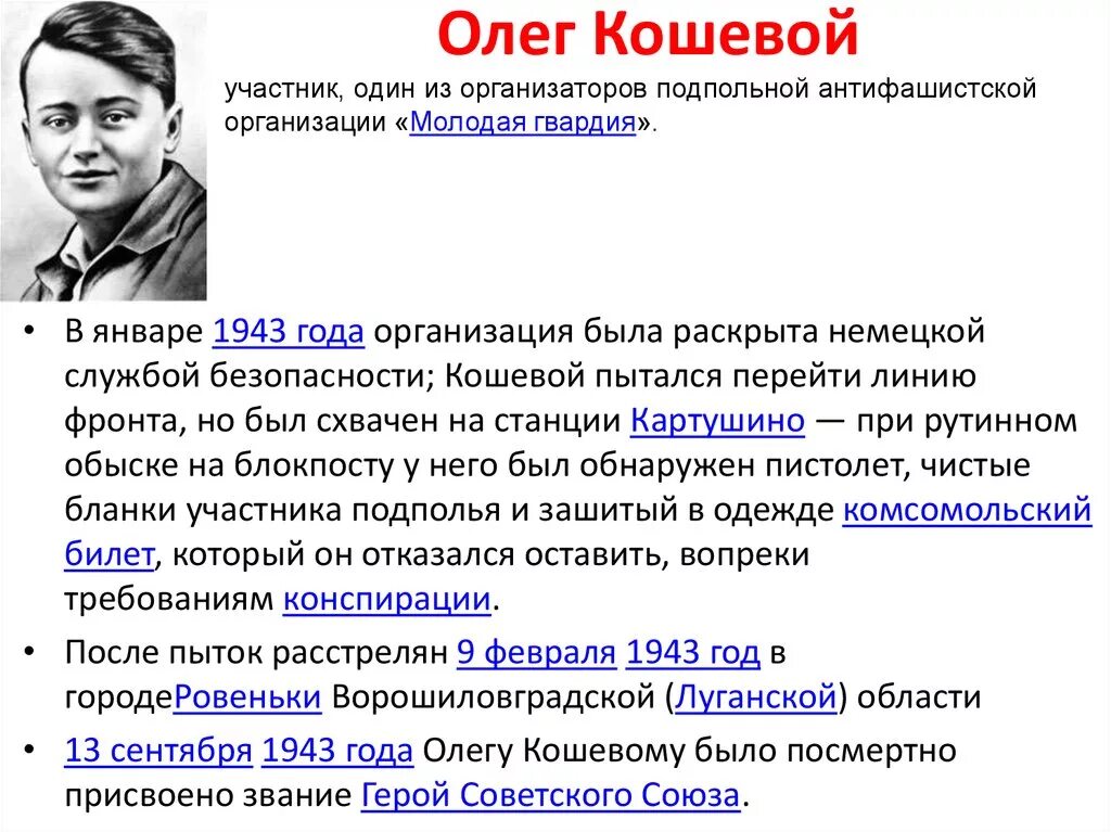 Герои молодой гвардии Кошевой. Подвиг Олега Кошевого молодая. Подпольная антифашистская организация молодая