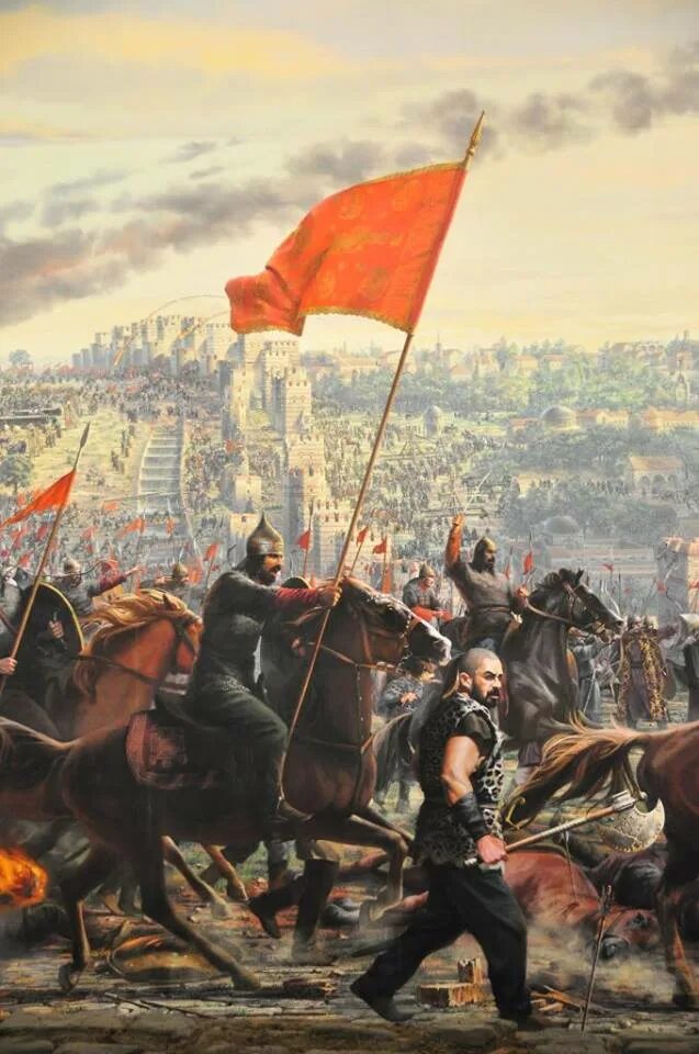 Великий турецкий полководец. Мехмед вступает в Стамбул 1453. Fall of Constantinople 1453. Военный парад Османской армии в Стамбуле. 1453 29 Мая панорама.