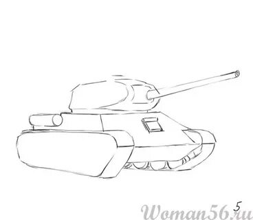 Нарисованный танк т 34 карандашом