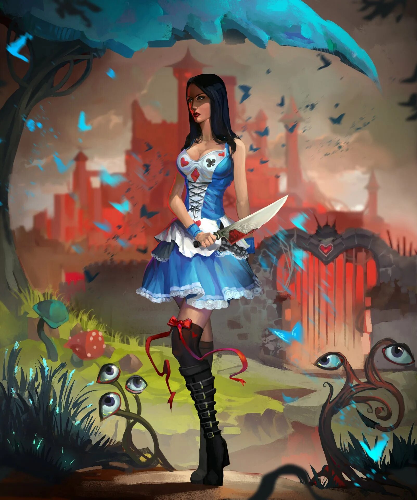 Как играть в персонажа с алисой. Алиса American MCGEE Madness Returns арт. Алиса маднес ретурн с кошмаром.