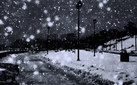 Night snowfall