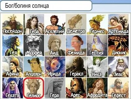Имена богов стихий