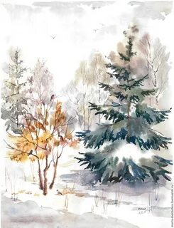 Ела акварелью