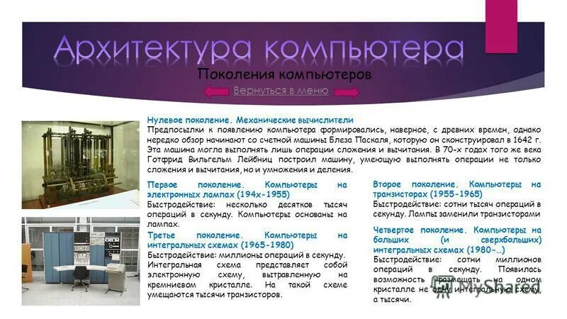 Первое поколение эвм быстродействие. Количество элементарных операций выполняемых за 1 секунду. Архитектура нулевого поколения компьютеров. Вычислительная техника история развития. Тема микропроцессор.