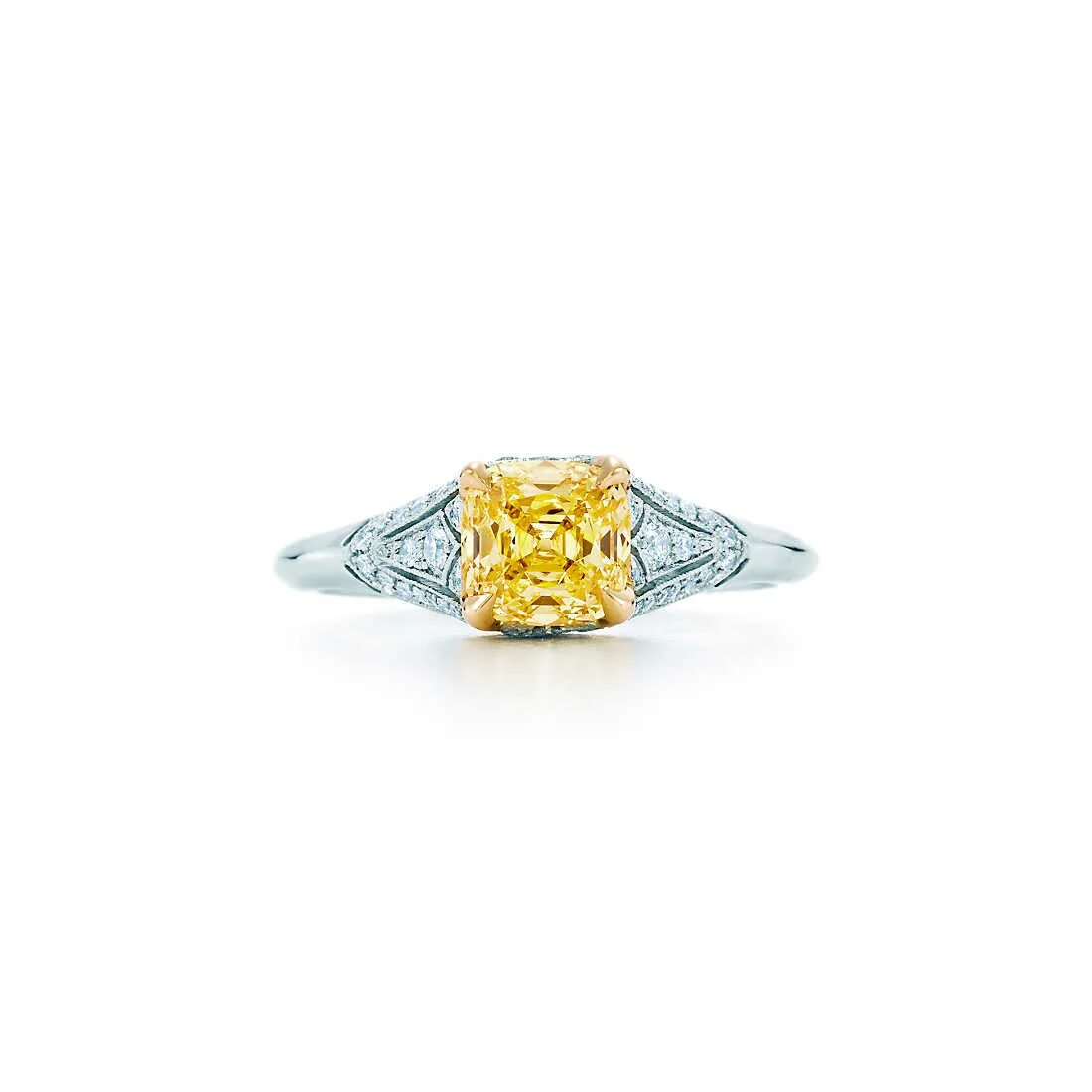 Кольцо с желтым бриллиантом Тиффани. Тиффани желтый