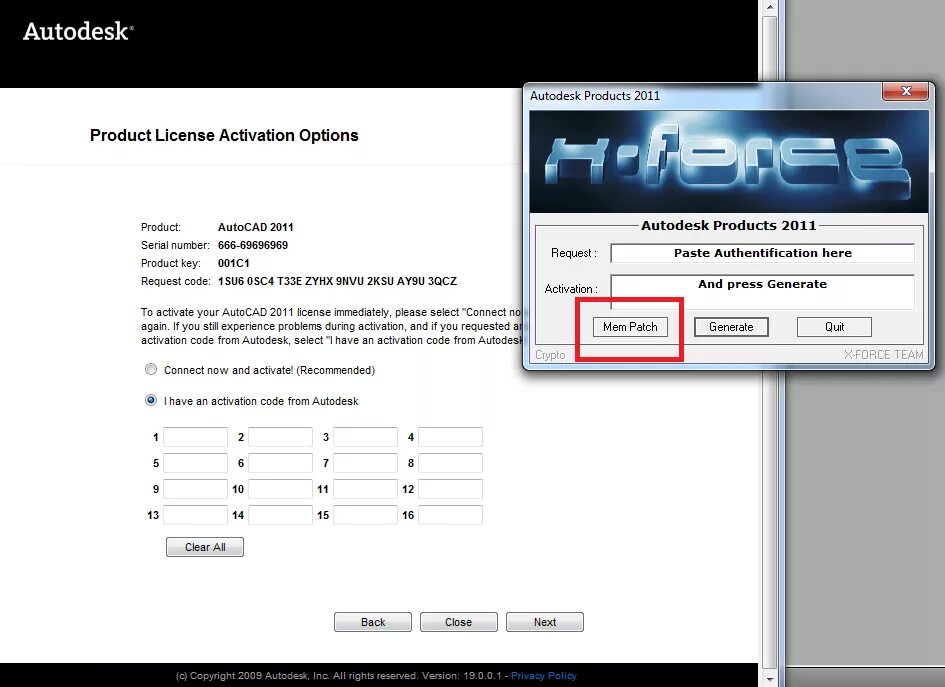 Activation code