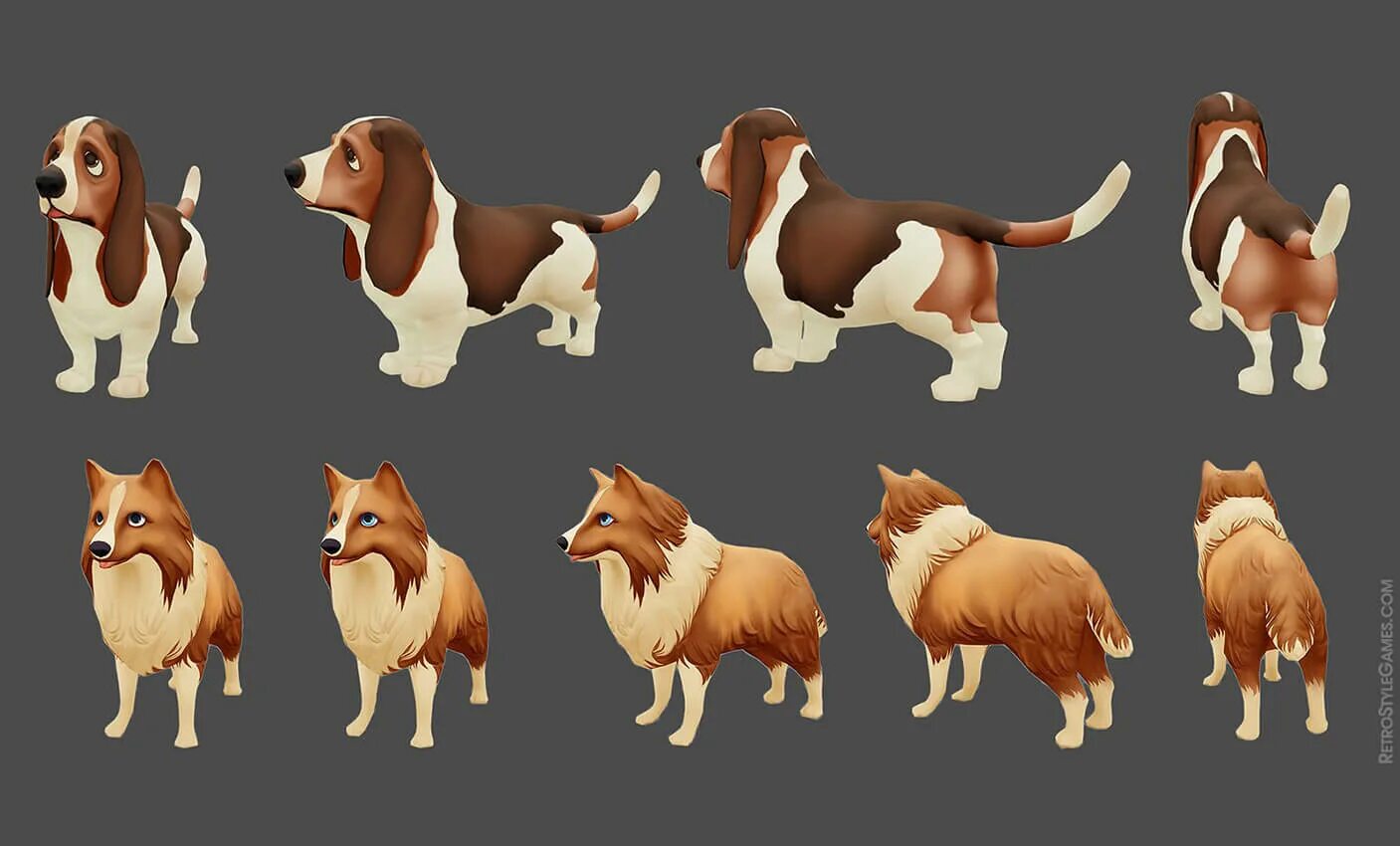 Pet characters. Собака модель. 3d модель собаки. 2d игры про собак. Дизайн персонажа собаки.