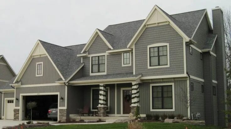 10 популярных идей на тему "light grey house black trim" для вдохновения