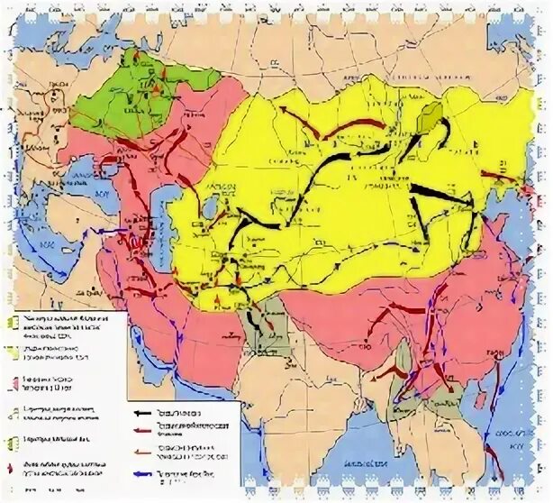 Монгольская империя конспект урока 6 класс. Монгольская Империя Чингисхана карта 6 класс. Политическая карта монгольской империи.