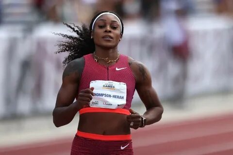 Jamaica's two-time Olympic gold medallist Elaine Thompson-Herah cl...