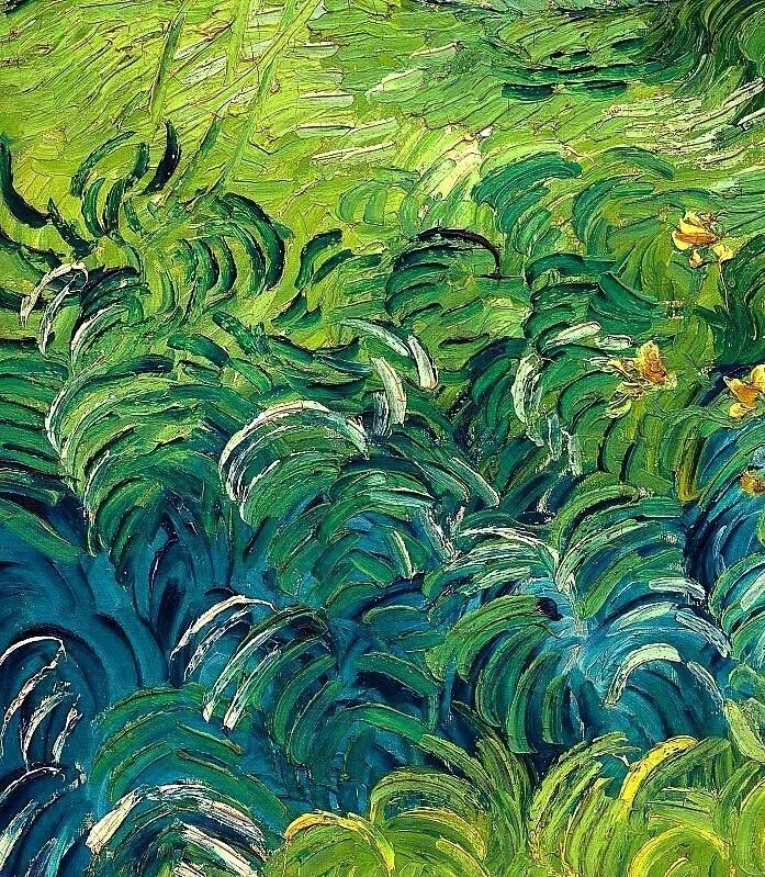 Ван гог картины. Импрессионизм Ван Гог. Ван Гог Green Wheat fields. Картина Ван Гога поле.