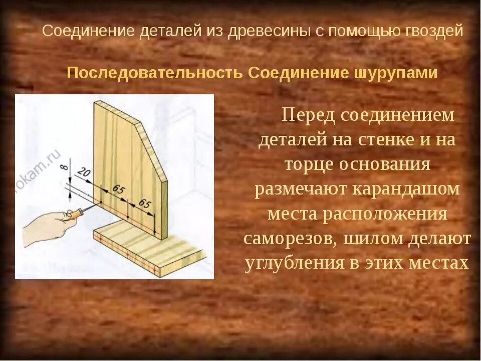 Доклад на тему соединения. Соединение деталей из древесины. Технология соединения деталей. Соединение гвоздями древесины. Соединение деталей из древесины с помощью гвоздей.