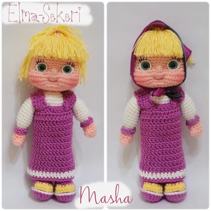 Вязаные игрушки из мультфильмов. Маша связала m петель за 7. Вязаная маша. Кукла маша кукла амигуруми. Связать машу из мультика крючком.
