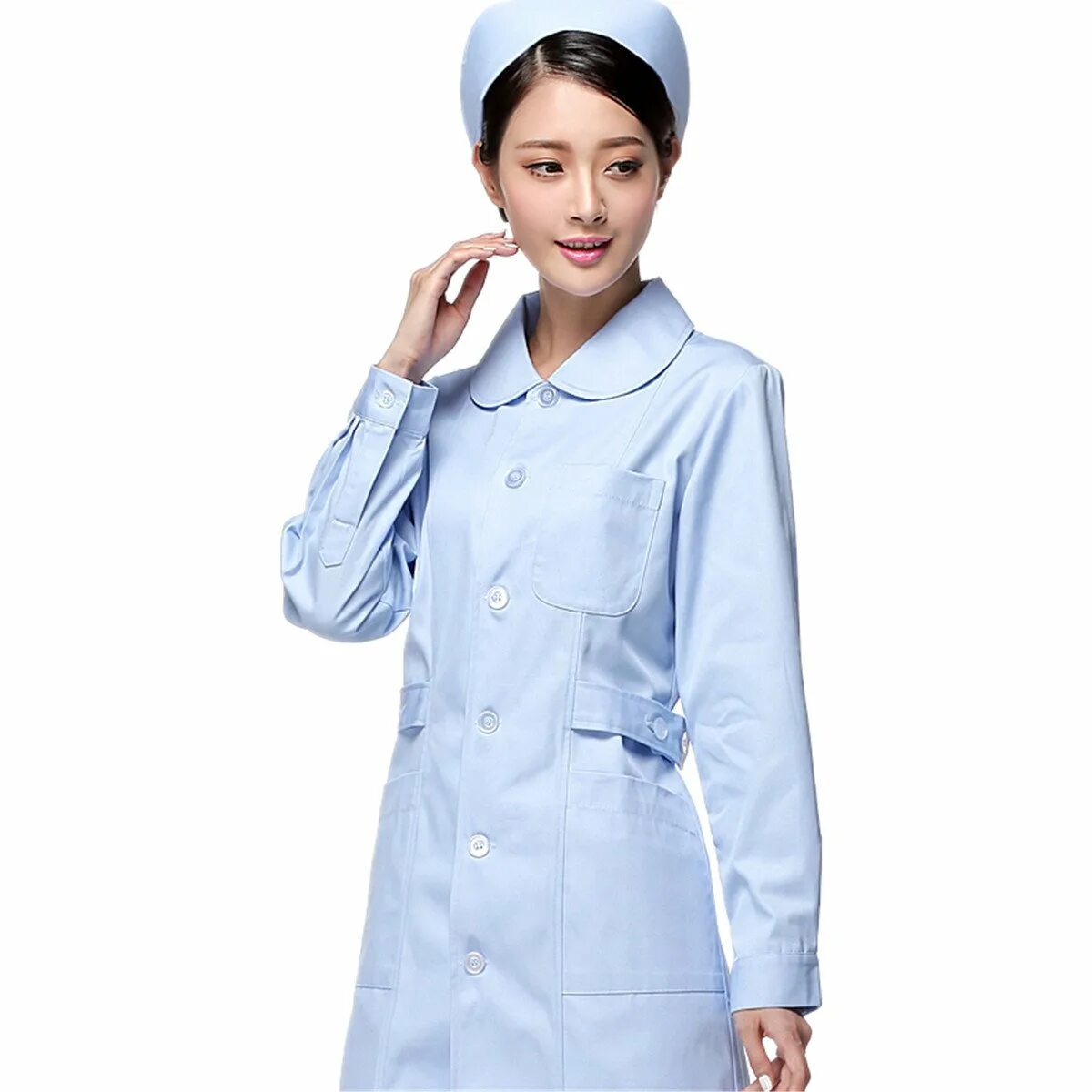 Nurses wear. Молодая, красивая врач. Костюм для салонов красоты комбинезон. Medical dress. Медсестра улыбается.