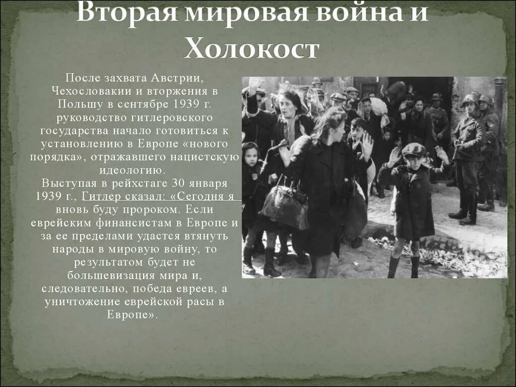 История холокоста в годы второй