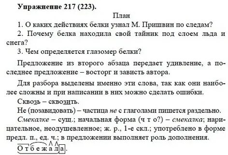Русский язык 5 класс учебник номер 217