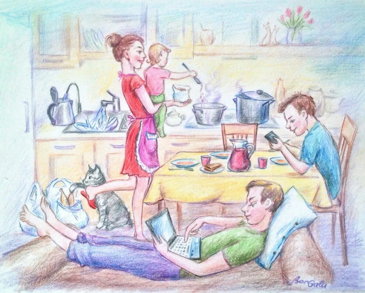 Картина 7 класс. Бытовой Жанр рисунки. Бытовой Жанр для детей. Рисунок на бытовую тему. Иллюстрация в бытовом жанре.