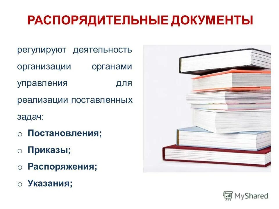 Исполнительно распорядительной деятельности организации. Распорядительные документы.