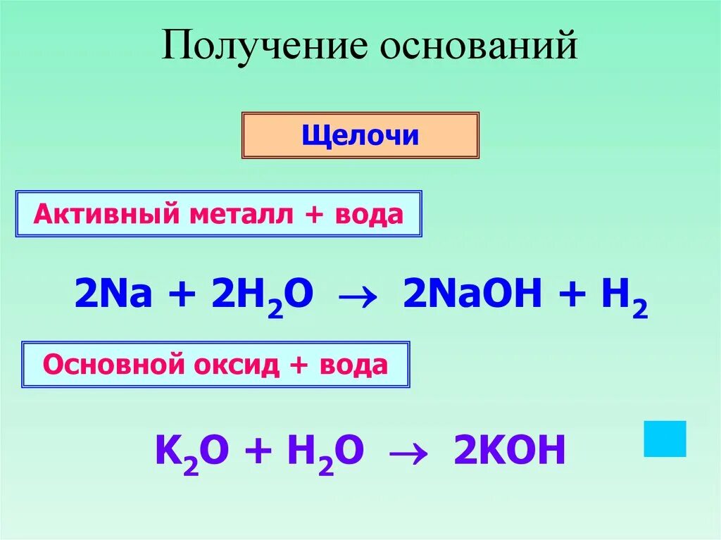 Как получить нерастворимый гидроксид. Получение оснований. Способы получения оснований. Основные способы получения оснований. Получение растворимых оснований.