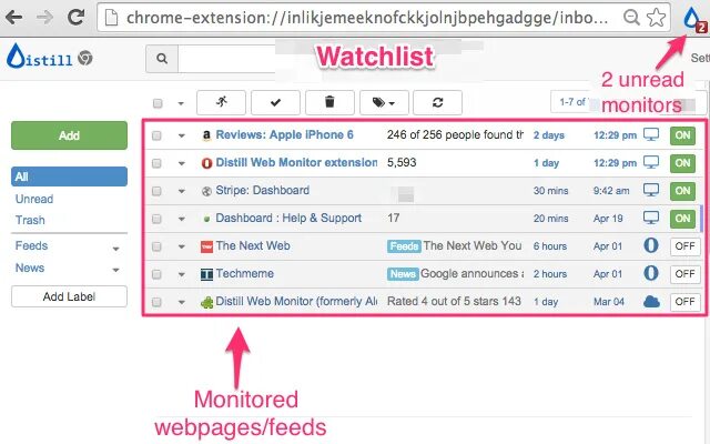 Distill web monitor. Webmonitor.