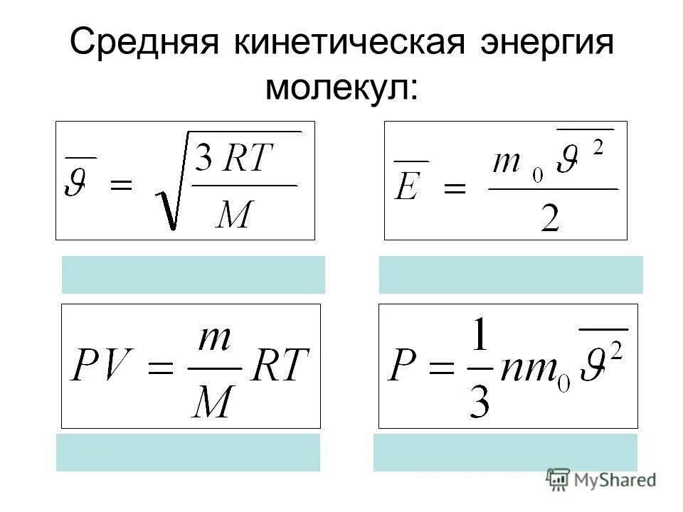 Кинетическая энергия газа пропорциональна