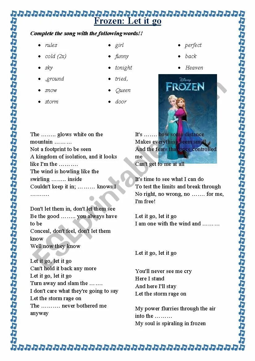 Frozen слова. Let it go Frozen текст. Let it go Worksheet. Let it go Frozen Worksheet. Frozen текст песни.