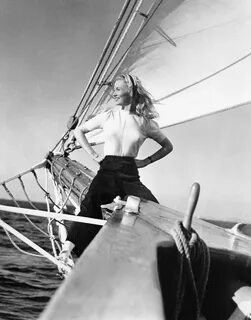 "Veronica Lake sailing, 1941 " Klasik Hollywood, Hollywood Aktris...