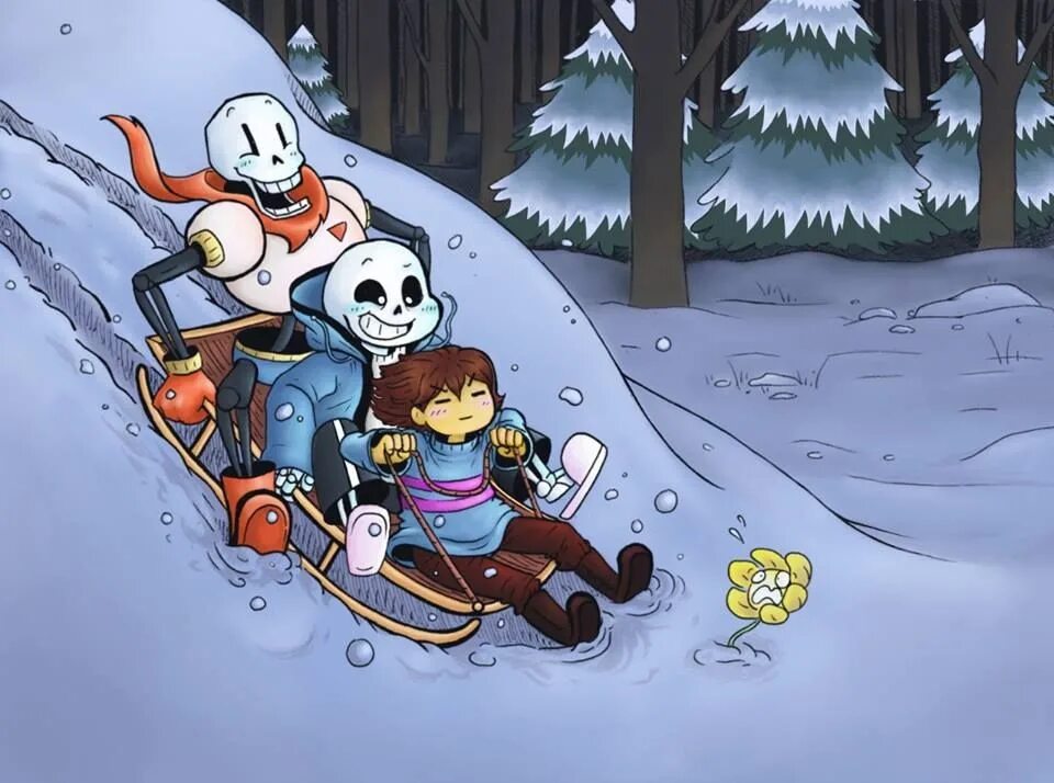 Санс Сноуден. Санс Фриск и Папирус в Сноудине. Снежнеград Undertale. Сноудин андертейл арт. New sans