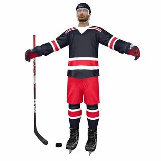 НАБОР Хоккеистов V2 royalty-free 3d model - Preview no. 44 