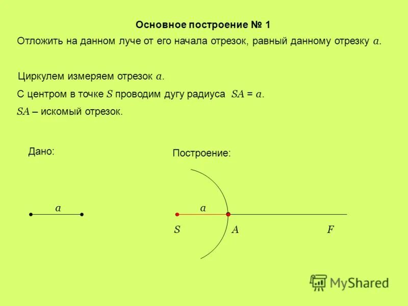 Задачи на построение циркулем 7 класс