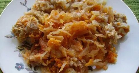 Каша с капустой и фаршем