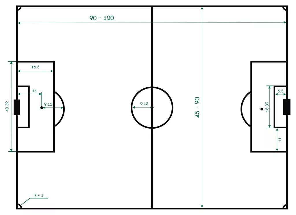 Разметка футбольного поля схема. Футбольное поле чертеж с размерами. Схема мини футбольного поля. Разметка футбольного поля с размерами. Стандартные размеры футбольного поля