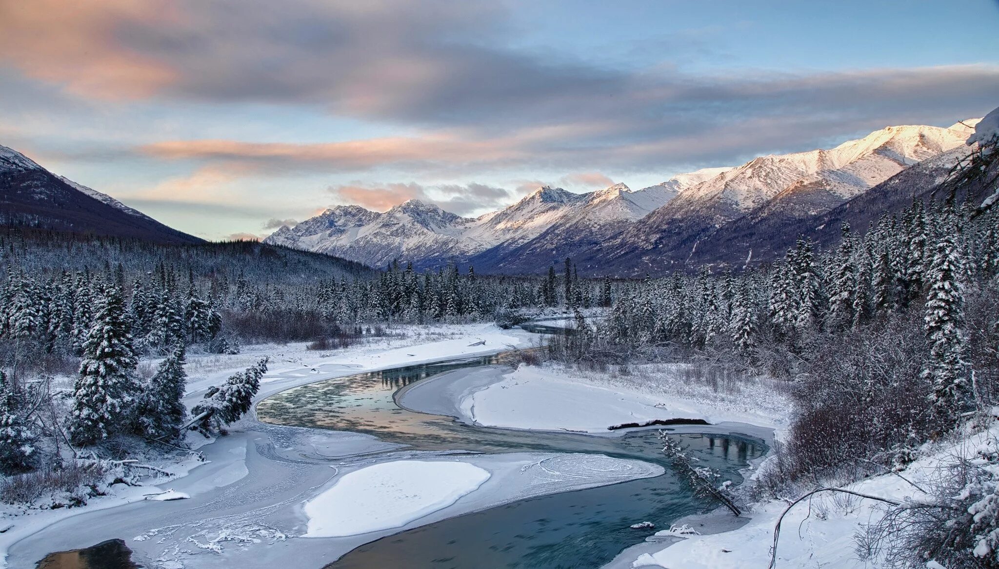 Аляска х. Аласка Винтер. Аляска зима США. Реки Аляски. Природа США Аляска.