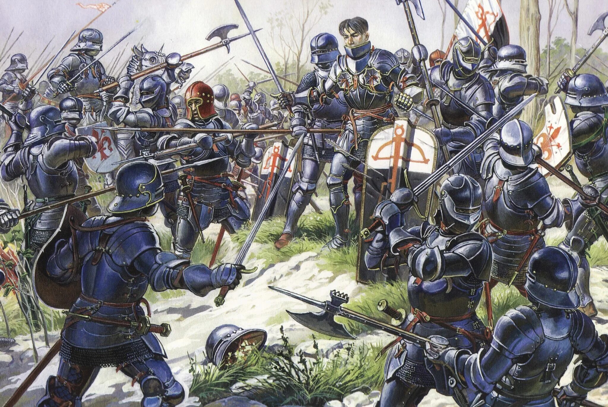Время столетней войны. Швейцарские наёмники 15 век Ландскнехты. Джон Хоквуд белый отряд.