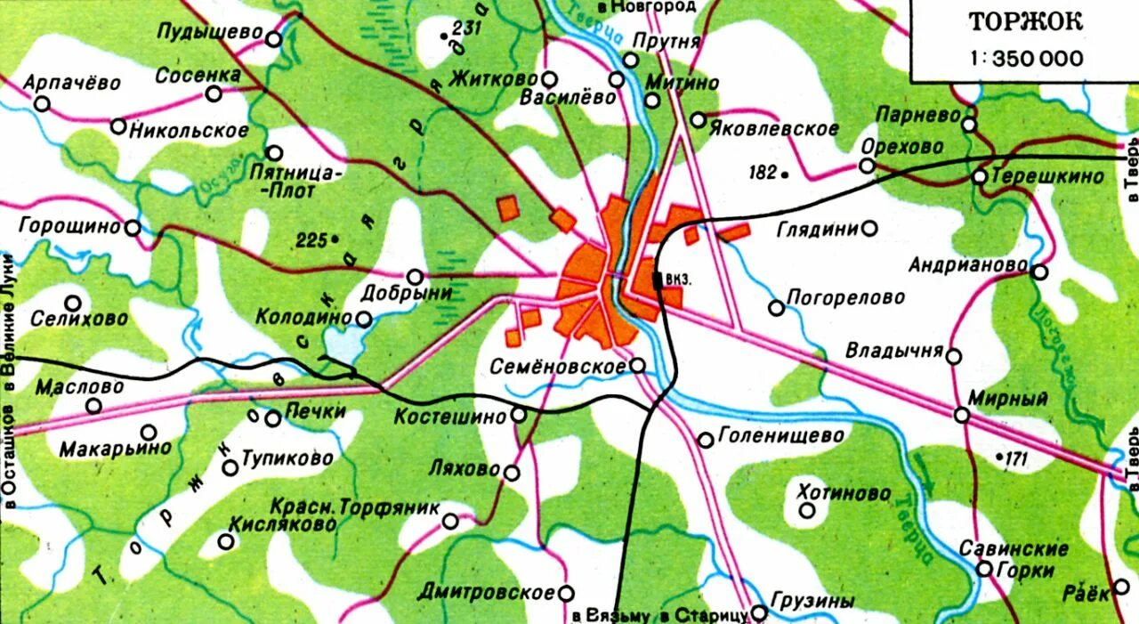 Город торжок на карте россии