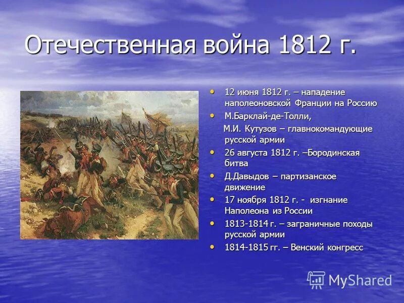 Какое государство совершило нападение в 1812 году