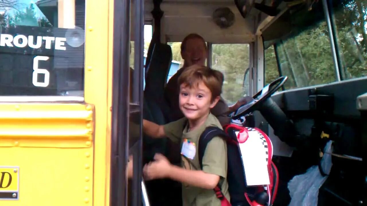 On the Bus or in the Bus. Get a Bus or take a Bus. II was getting on the Bus. Get on the Bus.